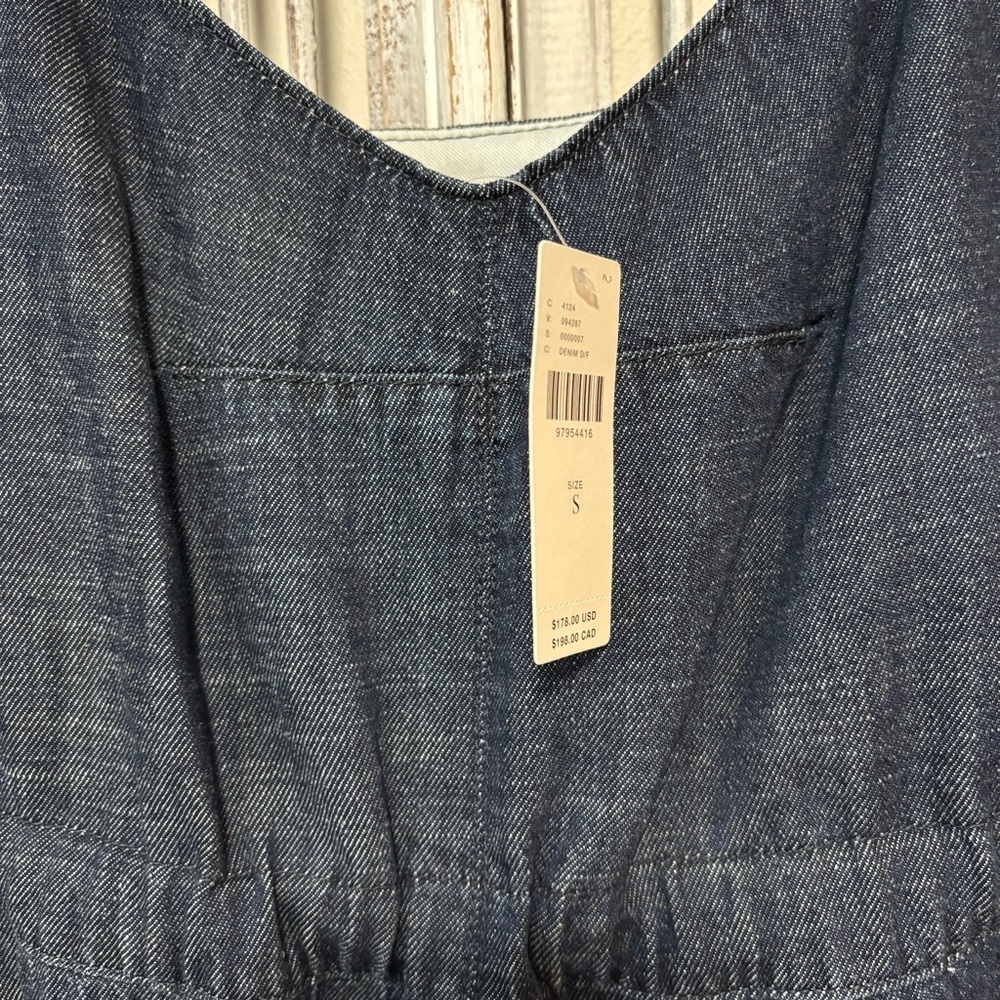 Anthropologie Charcoal Black Spaghetti-Strap Wide-Leg Jumpsuit - Picture 12 of 13